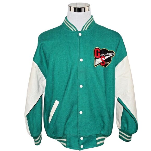 Garamont Other - Vintage 70s 80s Garamont Sport Large Green White Varsity Letterman Retro Jacket